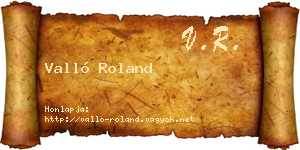 Valló Roland névjegykártya